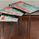 Nesting coffee tables in ceramic signed j. berlarti