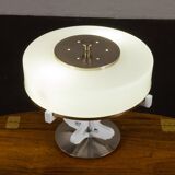 Lampe de table italienne Space Age avec abat-jour en verre de Murano, années 1970.