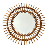 Vintage rattan sun mirror