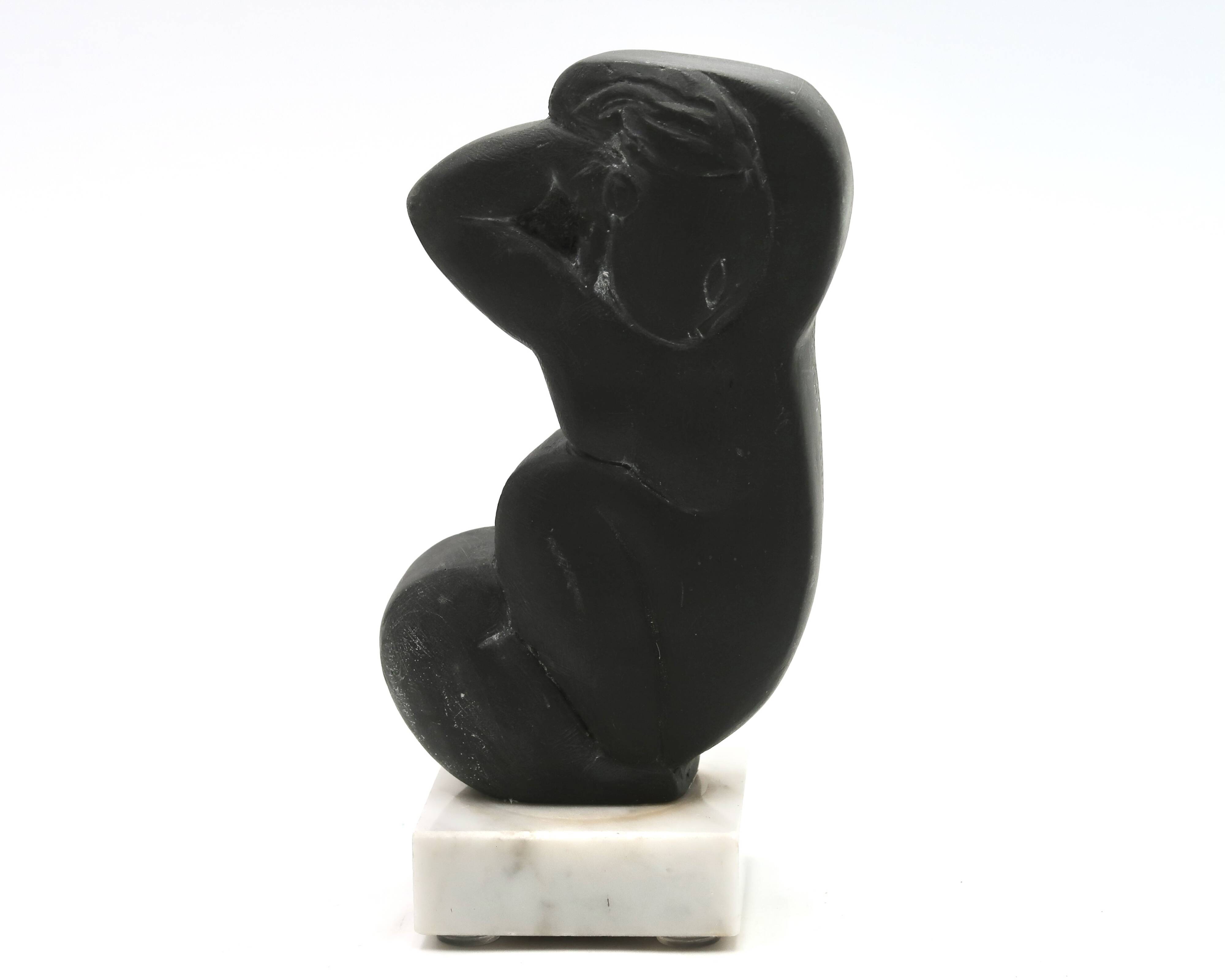 Sculpture after Amedeo Modigliani, nude woman signed A Crespelle