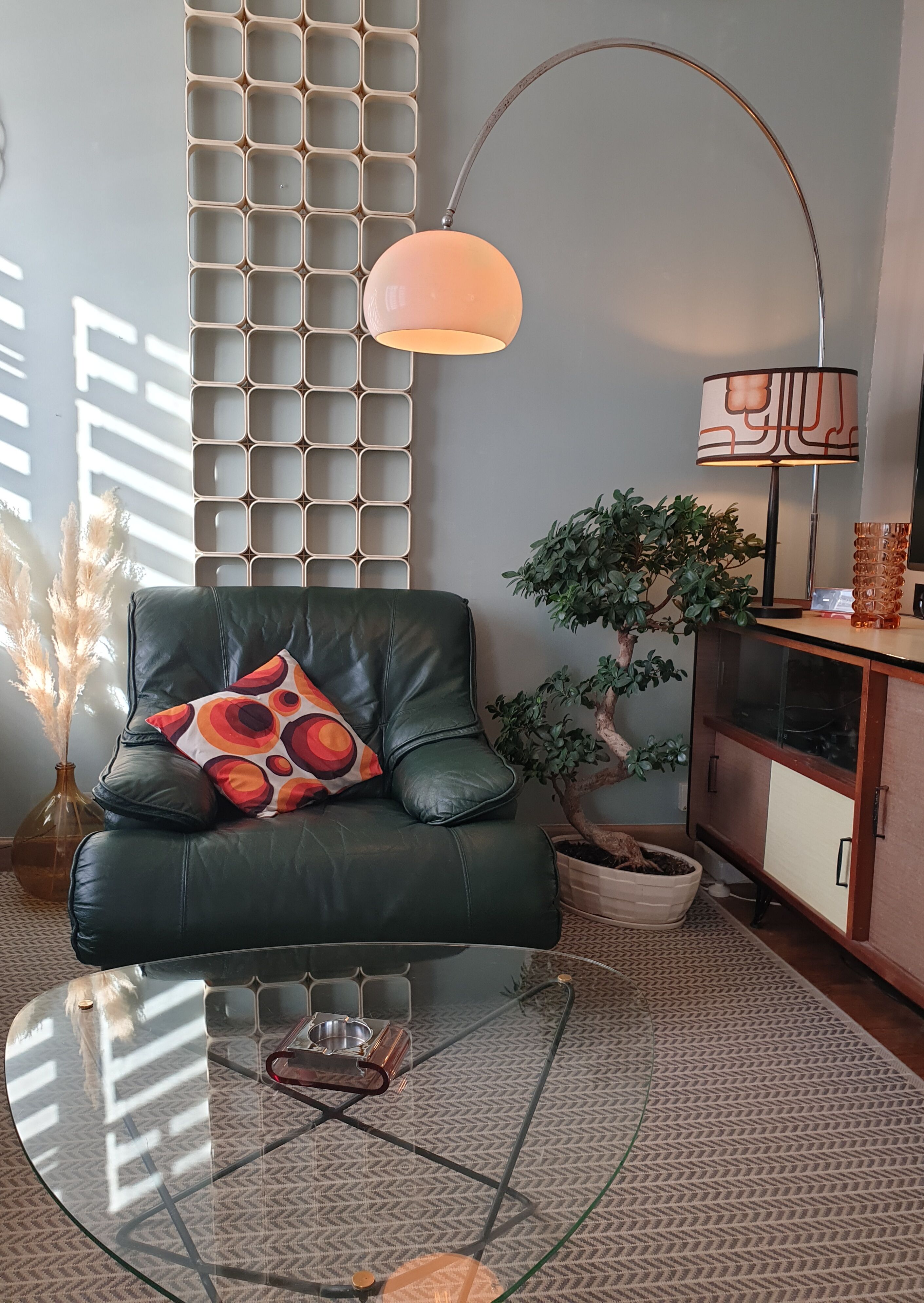 Fauteuil cuir vert anglais 1980