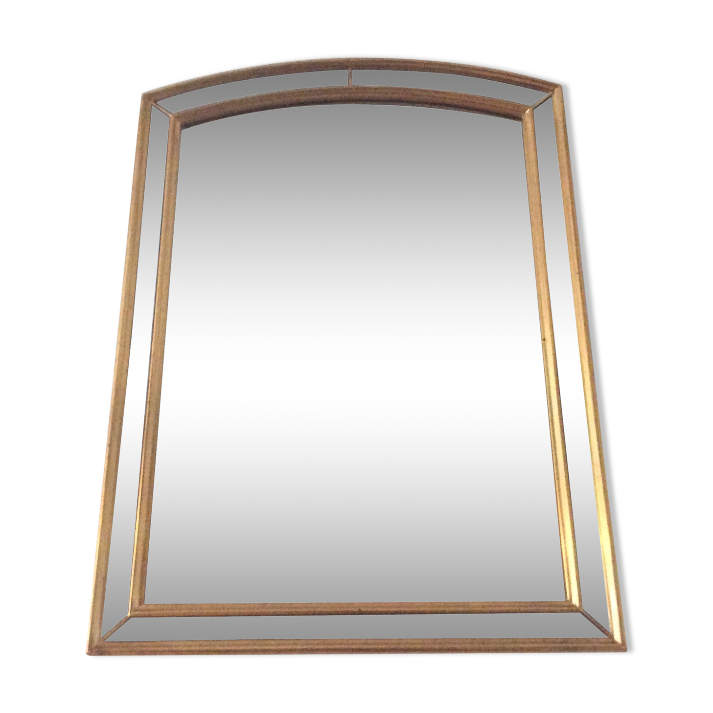 Miroir doré à  parcloses Deknudt des années 70
