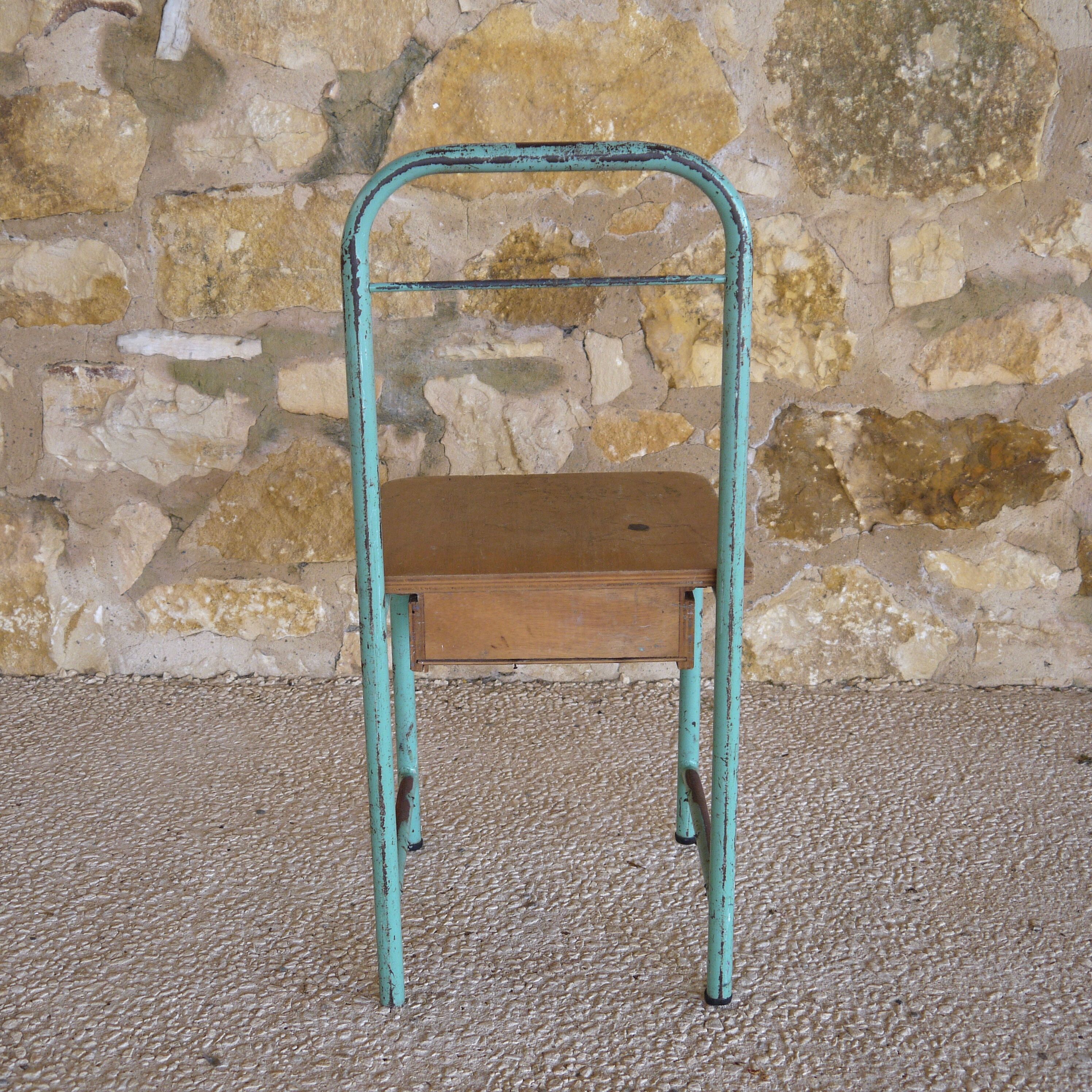 Metal and wood boarding bedside chair