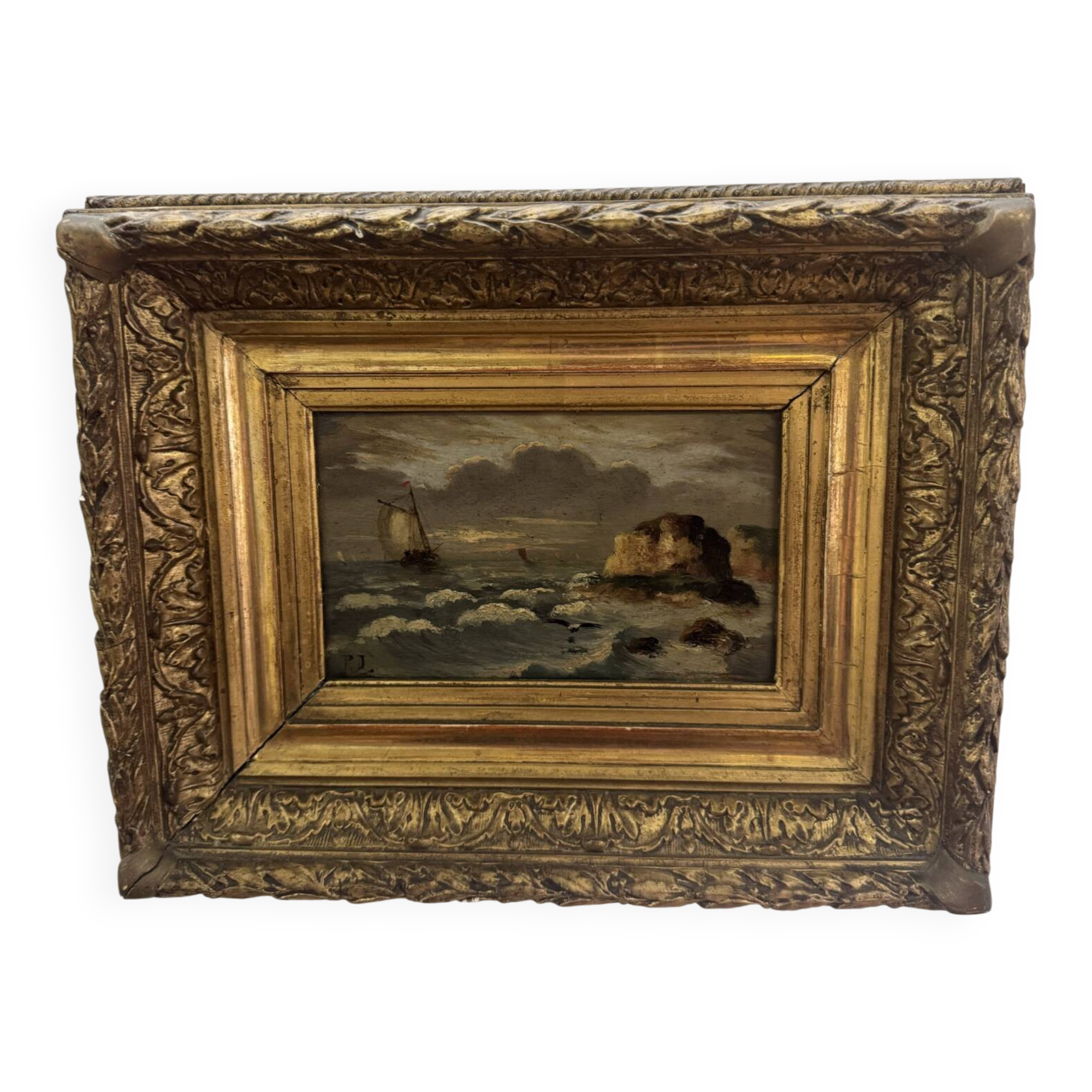 Oil on wood 19th century
