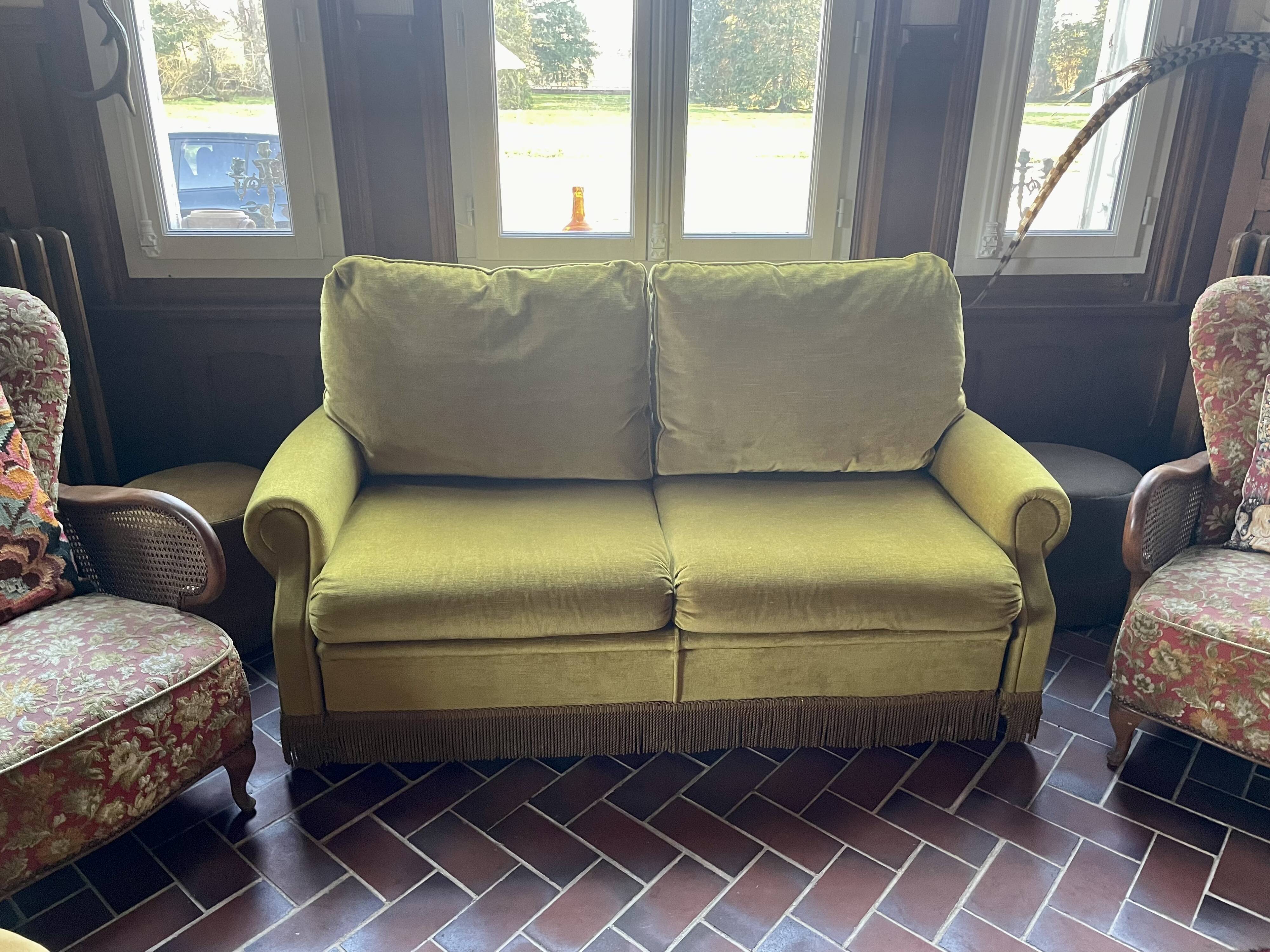 Vintage velvet sofa bed