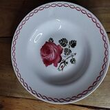 Plate Hollow Style décor Badonviller Old Red Flower dp 112144