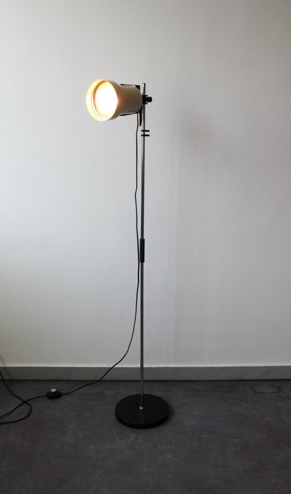 Lampadaire vintage, spot orientable, 1970.