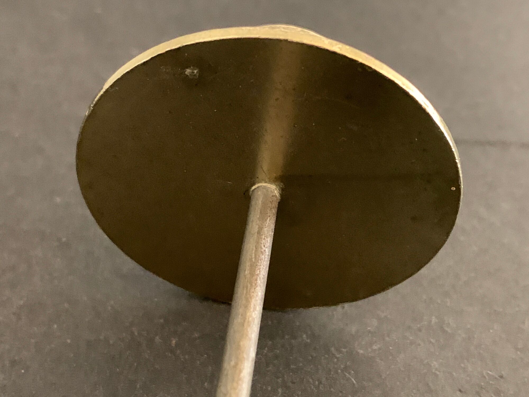 Swedish design candle holder in granite, metal and brass, 1980, height 39 cm