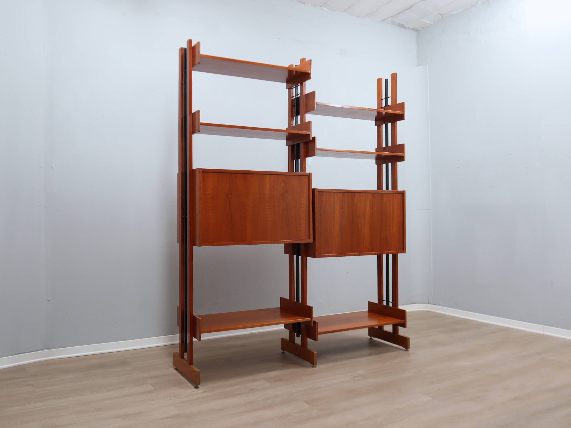 Mid-Century Italian teak bookcase / room divider AV Arredamenti 1960s