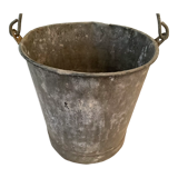 Galvanized well bucket with handle / vintage 50s