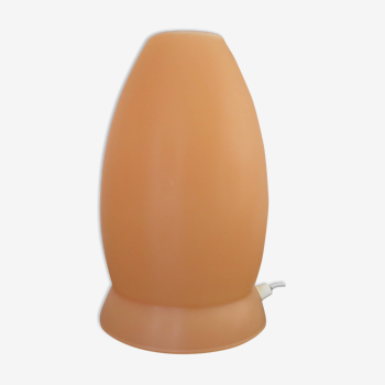 Mushroom lamp in pale orange opaline from the 70s