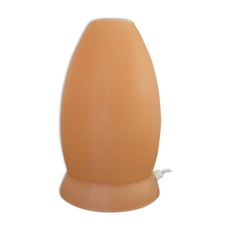 Lampe champignon en opaline orange pâle années 70