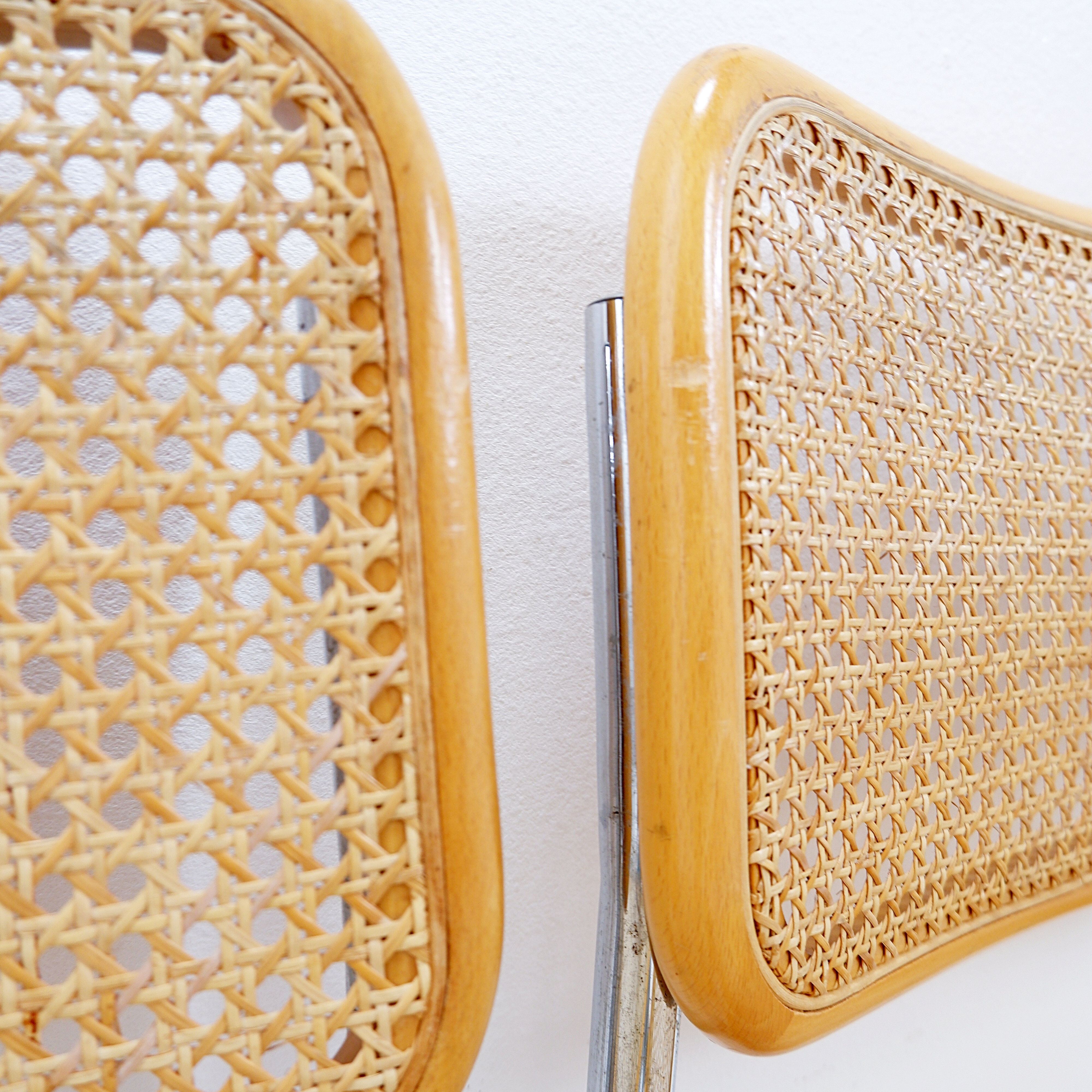 Pair of vintage Cesca chairs in light wood - Italy 1990s