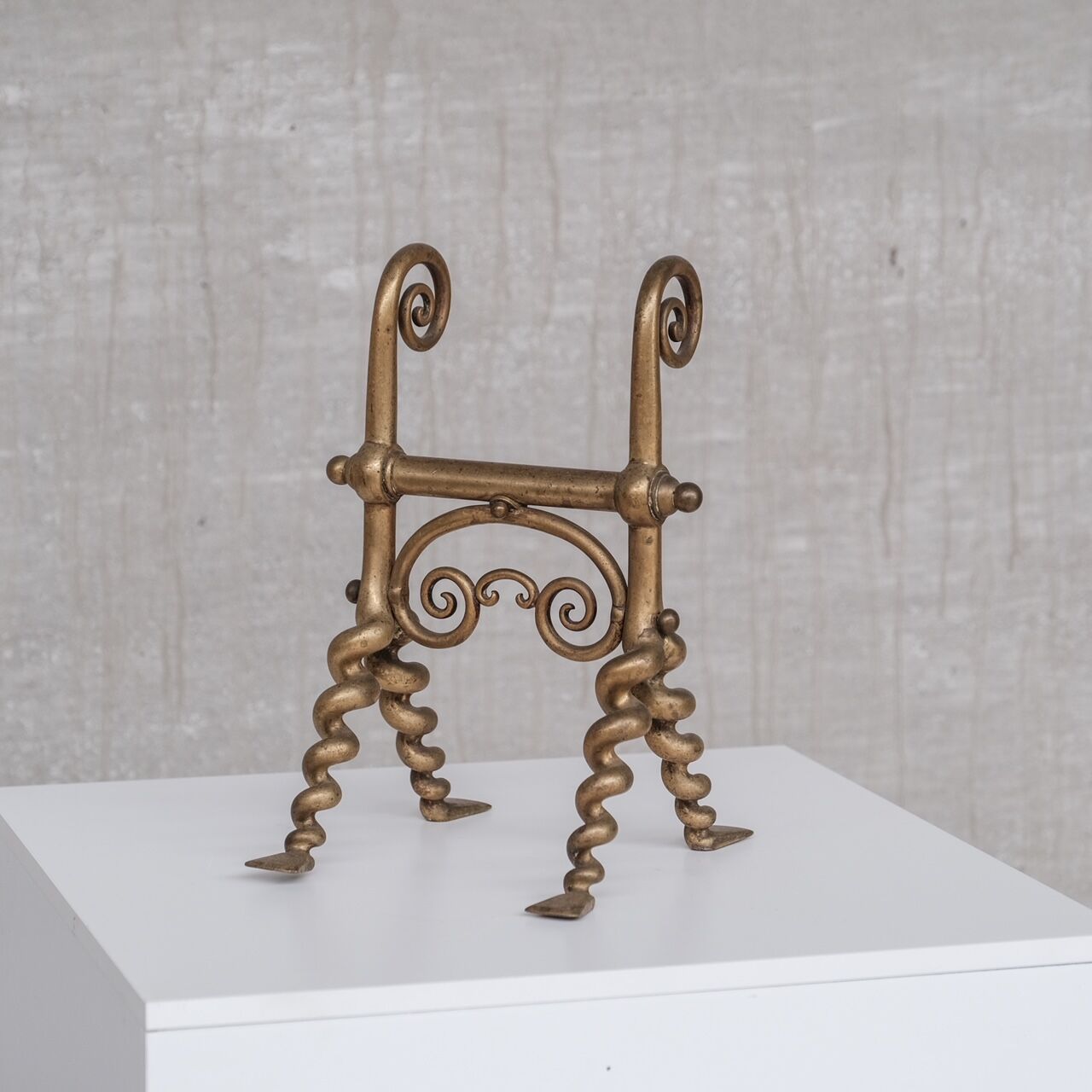 2 brass antique fire dogs