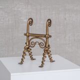 2 brass antique fire dogs