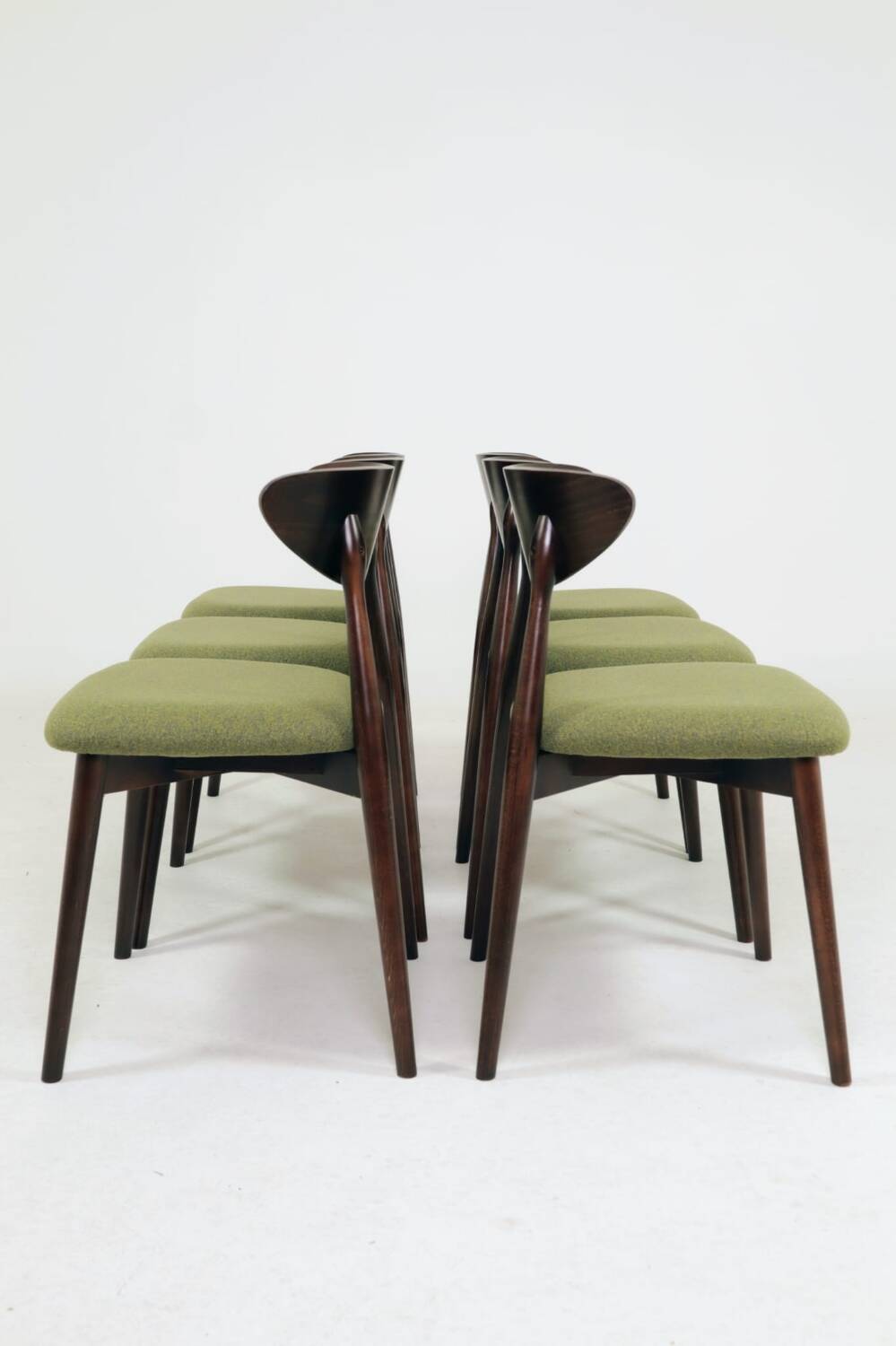 Eucalyptus green boucle dining chairs