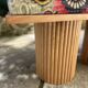 Banc en bois massif de manguier et assise Kantha traditionnel
