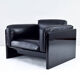 Black Leather Simone Armchair by Ufficio Progetti Gavina for Simon International