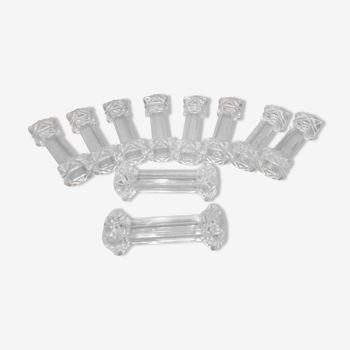 Set of 10 glass knife holders