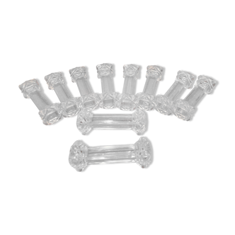 Set of 10 glass knife holders
