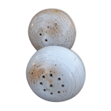 round salt and pepper shaker signed Grés du Marais, France, 60s