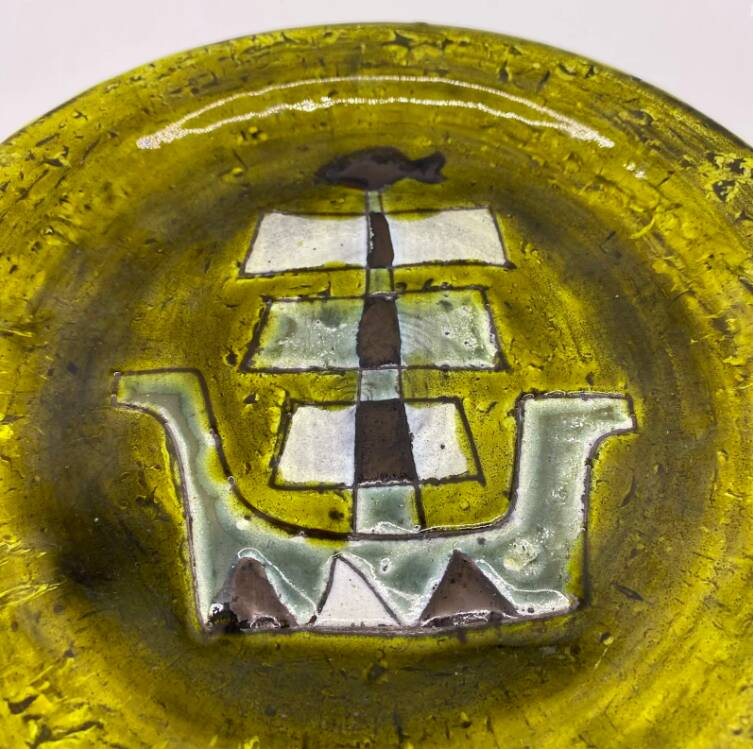 Ceramic plate "Ship", 1950s