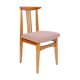 Blush pink bouclé chair mid-century in light wood by M. Zielinski, Europe, 1960s