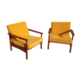 Pair of teak armchairs