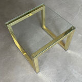 Table basse en verre laiton doré