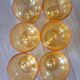 6 orange glass ice cream cups