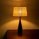 Danish keel-shaped table lamp in teak and ebony by Fog & Morup.