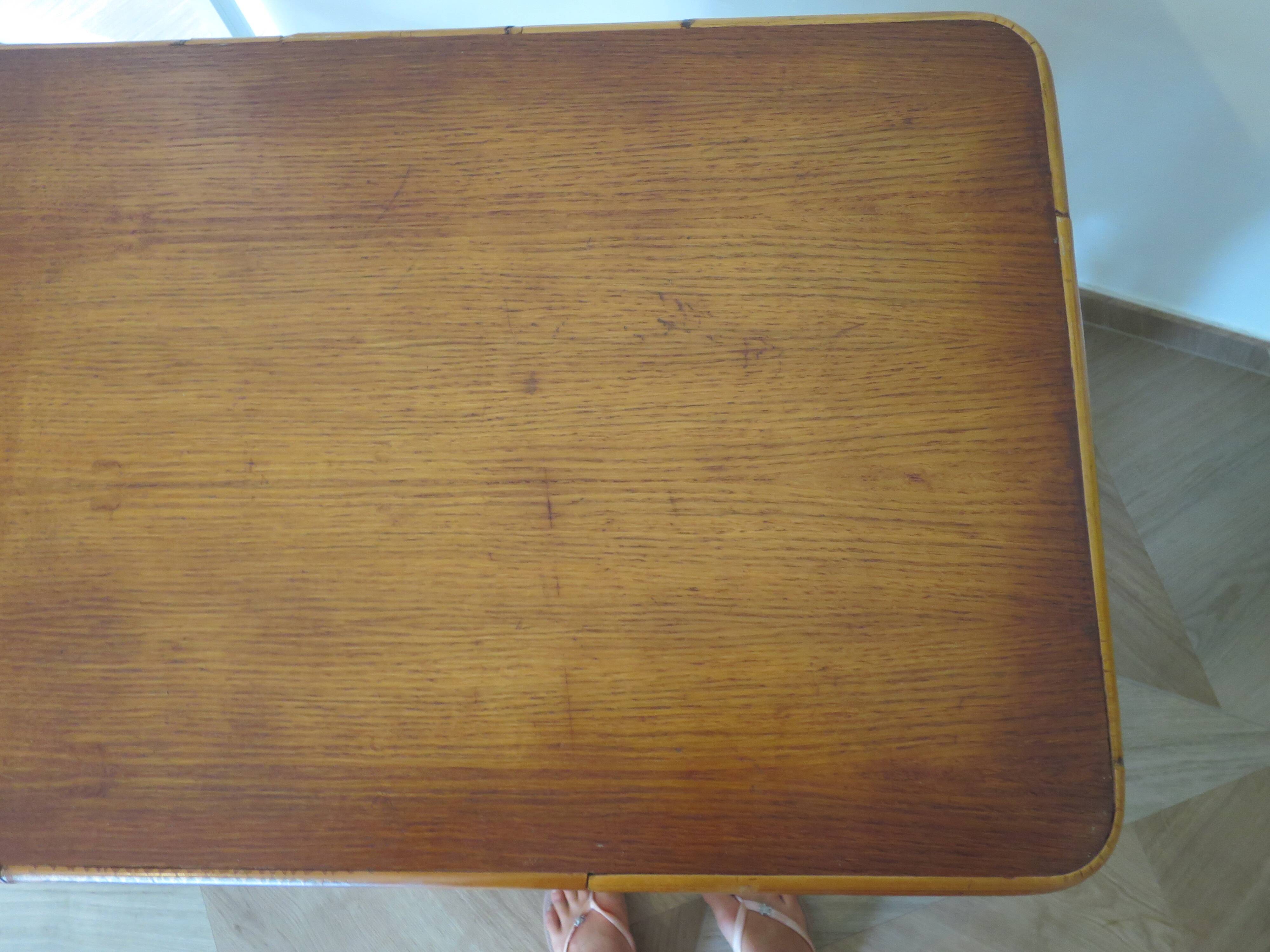 Vintage design - beautiful retro desk in bamboo wood and rattan - 2 drawers - 60s