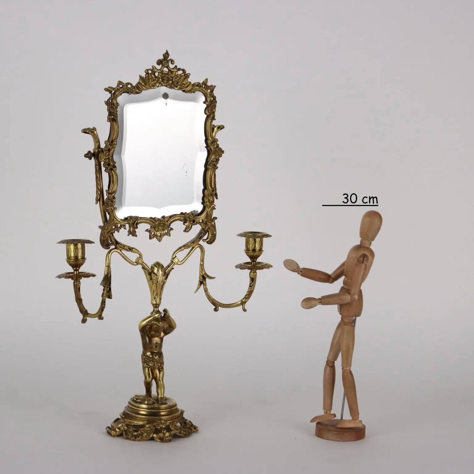Antique dressing mirror in bronze, Europe, 19th-20th century