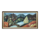 Landscape oil on wood framed vintage