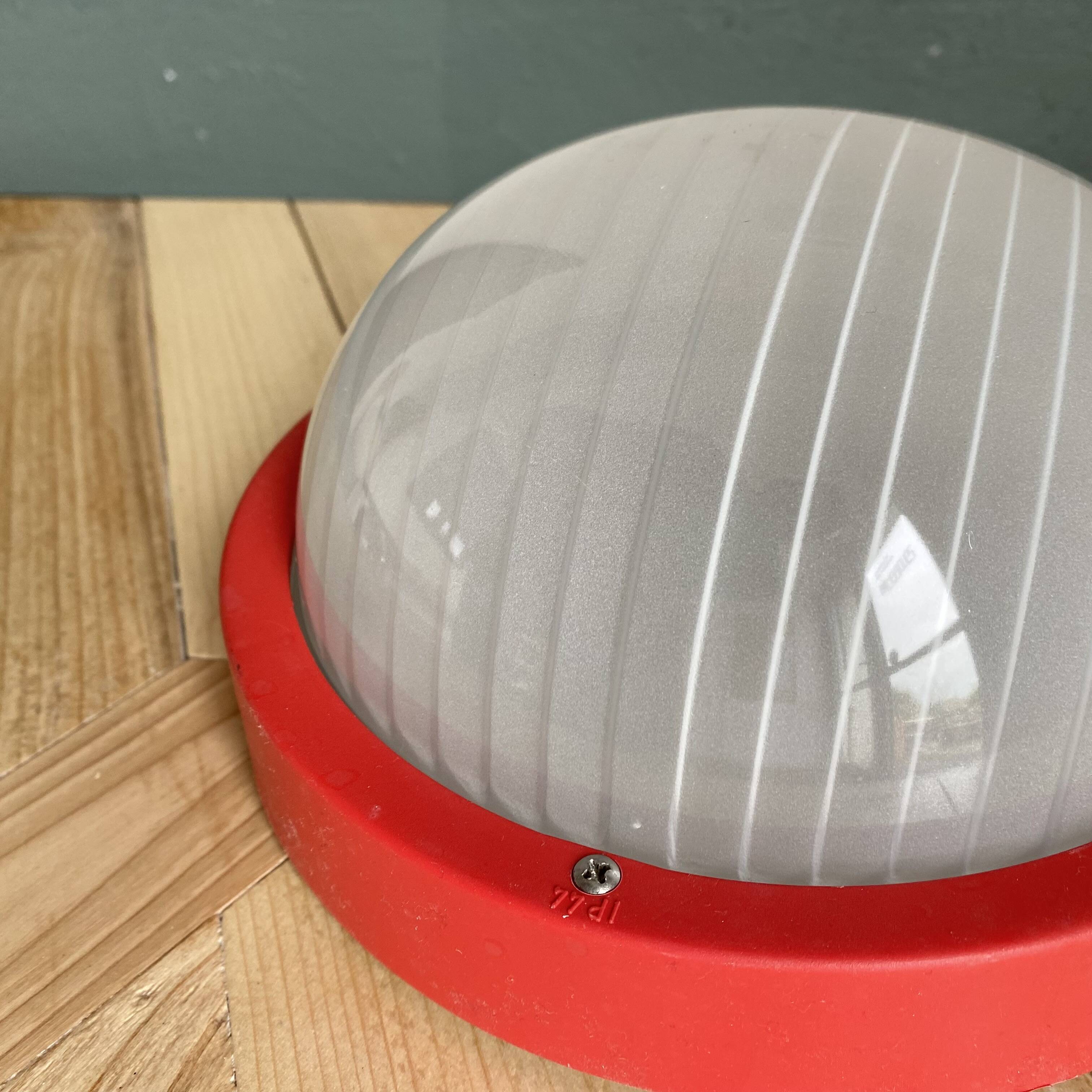 Wall light ceiling light porthole glass Prisma model Eko red LAMP-7441