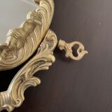 Psyche mirror in gilded bronze 34 X 31cm