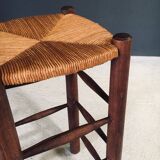 Brutalist bar stool by Charles Dudouyt, France, 1940s.