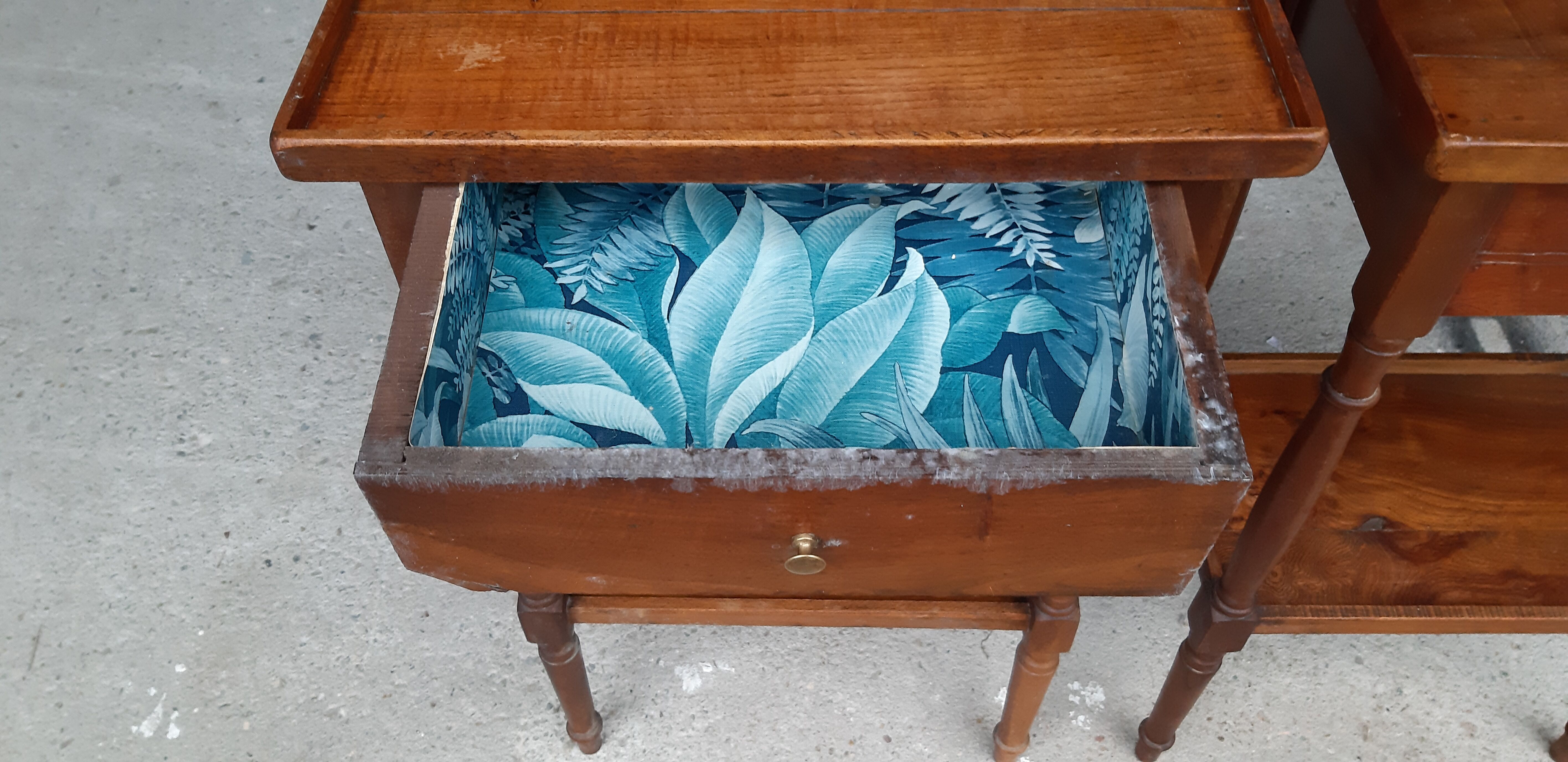 Pair of bedside tables in walnut 19th