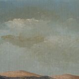 Ancient painting, Mediterranean landscape signed