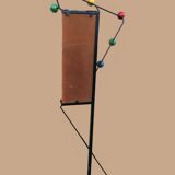Coat rack / black metal coat stand 1950 - Coloured ball hooks.