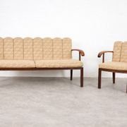 Dining room bench and armchair set, Vienna-Budapest, circa 1930.