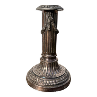 Louis XVI style silver metal candle holder Goldsmith Levasseur Worms