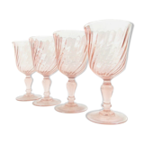Lot of 4 glasses of wine or water, rosaline d'arcoroc