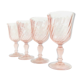 Lot de 4 verres a vin ou eau, rosaline d'arcoroc