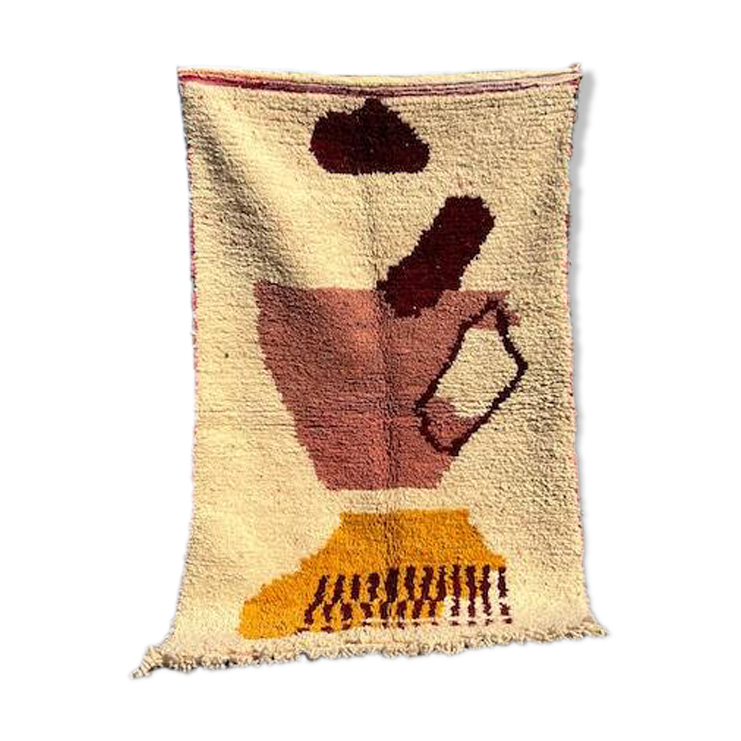 Beni Ouraine handwoven rug, traditional style, size 140 x 260 cm