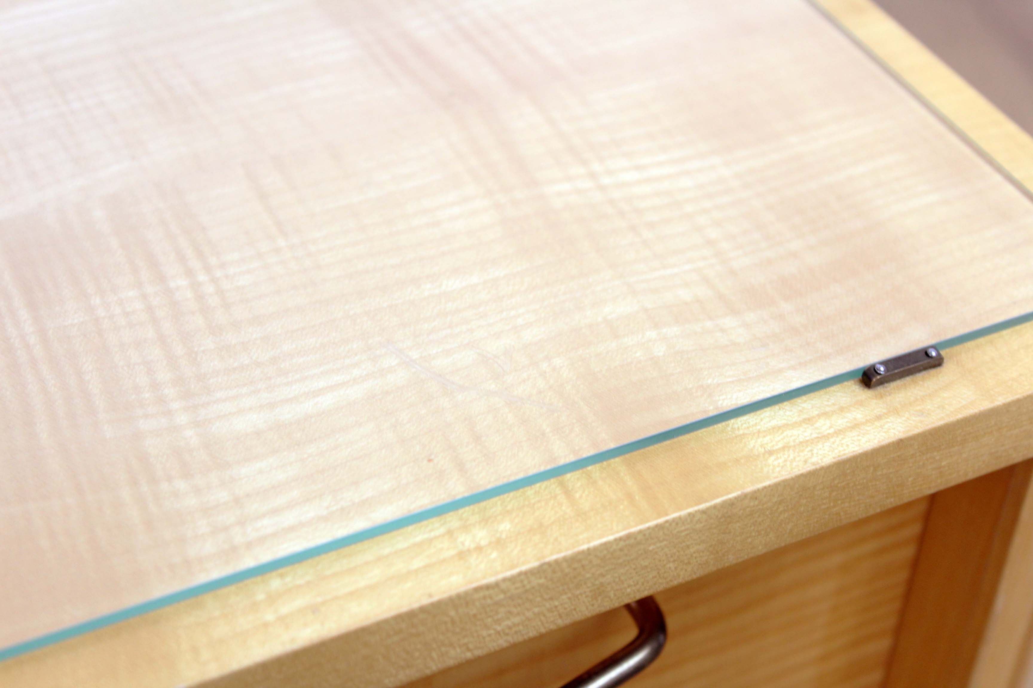 Pair of bedside 60s maple plate