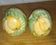 Salt and pepper shakers in earthenware – frugal pattern, 1950s