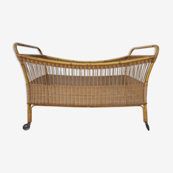 Old children's bed Bamboo, Rotin er Vintage Osier 50 60