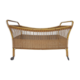 Old children's bed Bamboo, Rotin er Vintage Osier 50 60