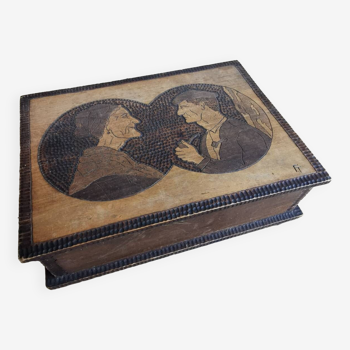 Engraved wooden box